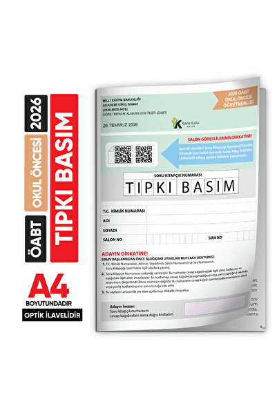 Karakutu Yayınları 2026 MEB-AGS ÖABT Okul Öncesi Öğretmenliği ÖSYM Tıpkı Bası...