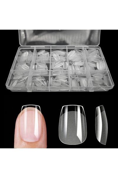 Choice Coffin-S 330Pcs Luxury Soft Gel False Nail Tips Semi-Matte Finish Almo...