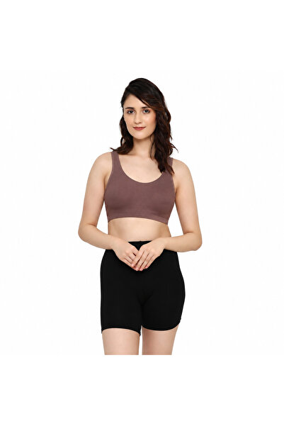 RAJNI Women Ladies Bra Slip-On Activewear Soft Cotton Lycra Stretch Seamless Padded Molded Cups Wirefree Full Coverage Sports Yoga Pilates