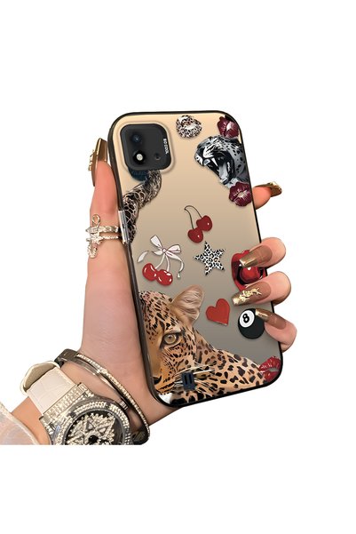 CHICASELUX Realme C11 2021 Compatible Leopard Pattern Cheetah Red Lip Cherry ...