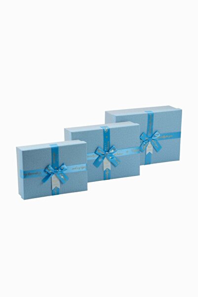 Meidi Packing Meidi Rigid Gift Box Set 3, 28.5x20x10 cm - Grey / Baby blue - ...