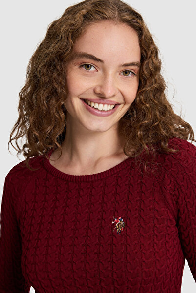 U.S. Polo Assn. Women's Burgundy Basic Sweater 50327560-Vr014