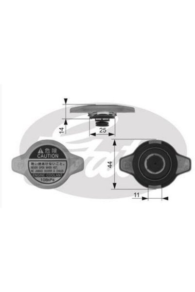 GATES RC134 Radyatör Kapağı Honda Civic Toyota Corolla Suzuki Vitara Japon Tıpı İnce Tip 44×25 MR597126