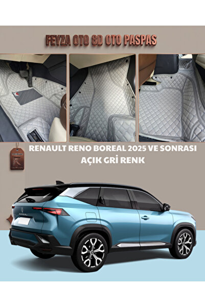 FEYZA OTO RENAULT RENO BOREAL SERİSİ 2025 VE SONRASI 8D PREMİUM KAYMAZ TABAN ...
