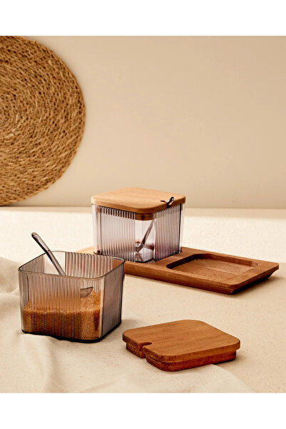 Madame Coco Renard Wooden Lid Spice Container Set of 2