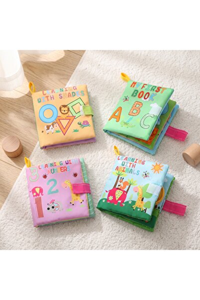 CozyNook 4PCS Soft Cloth Books for Kids, Colorful Fabric Picture Books