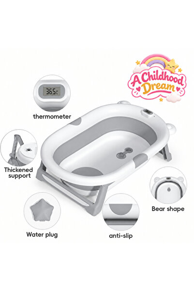 A Childhood Dream Foldable Baby Spa Bathtub Smart Temperature Baby Bath Tub
