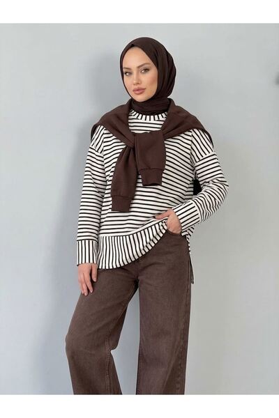 Foremia Striped Oysho Tunic-Brown