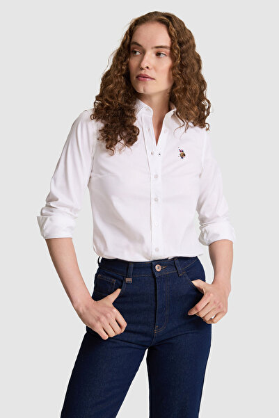 U.S. Polo Assn. Women's White Long Sleeve Basic Shirt 50333777-Vr013