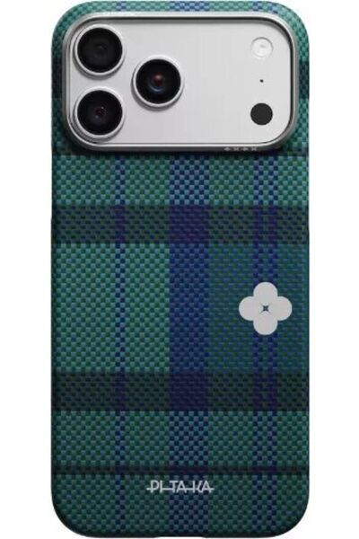 PITAKA Husă pentru iPhone 17 Pro, Flora in Grid, Edge Case, Forest Dawn
