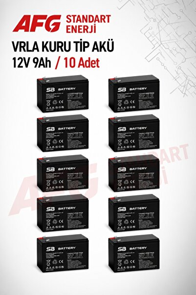 10 ADET 12V 9AH BAKIMSIZ KURU AKÜ