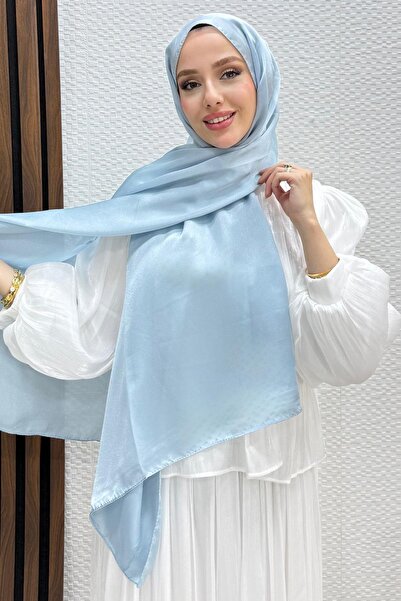 Lamia Giyim İnci Saten Şal Bebe Mavi