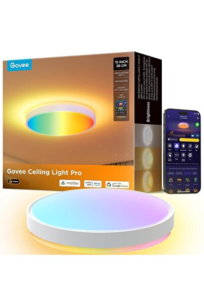Govee RGBIC LED Ceiling Light, 38 cm Smart Ceiling Lamp, 4300 lm Dimmable LED...
