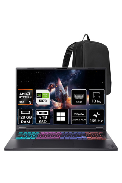 ACER Nitro 18 AI Ryzen AI 9 365 RTX 5070 8GB 115W 128GB RAM 4TB SSD 18" WQXGA...