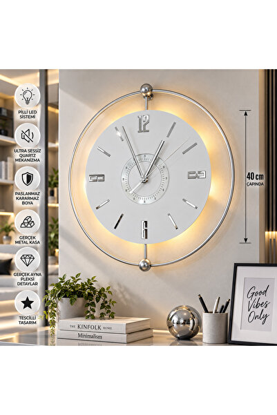 MetaQuartz Aksesuar İNCİ GÜMÜŞE BEYAZ KADRAN KRİSTAL -Metal Çember-(Özel Seri...