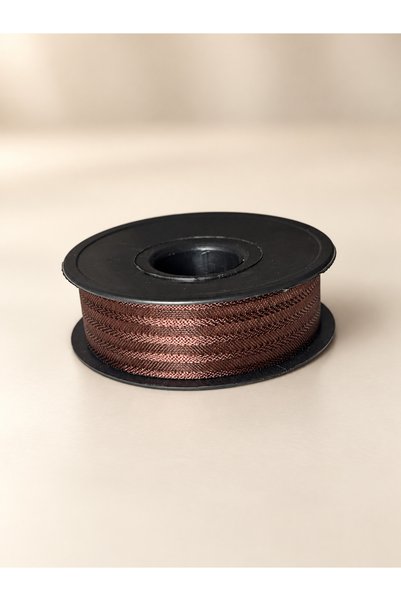 kubbe tekstil aksesuar Brown Striped Chiffon Ribbon 2.5 cm – 1 Roll 20 Yards – Decorative Bow, Gift Wrapping and Organizational Decoration Ribbon