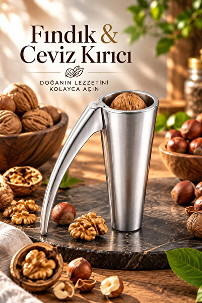 House Bird Stainless Steel Nut and Walnut Cracker Conical Metal Nutcracker wi...