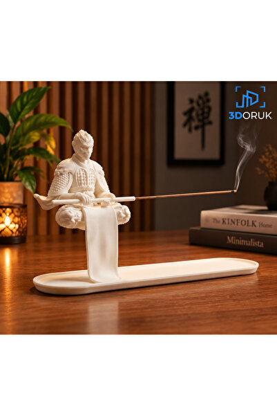 Samuray Tasarımlı 3D Baskı Tütsülük | Dekoratif Tütsü Standı | Modern Asya Esintili Ev Dekoru