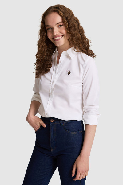 U.S. Polo Assn. Women's White Long Sleeve Basic Shirt 50333777-Vr013
