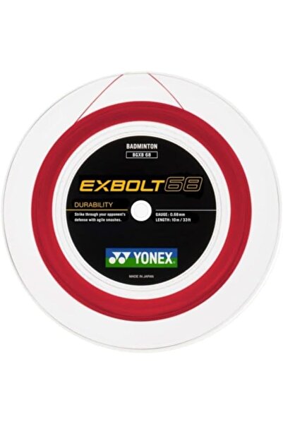YONEX Exbolt 68 Badminton String, 200m Reel, Flash Red, 0.68mm Gauge