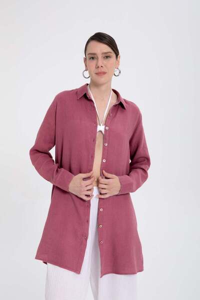 İpekçi Otantik Linen Classic Cut Tunic Shirt