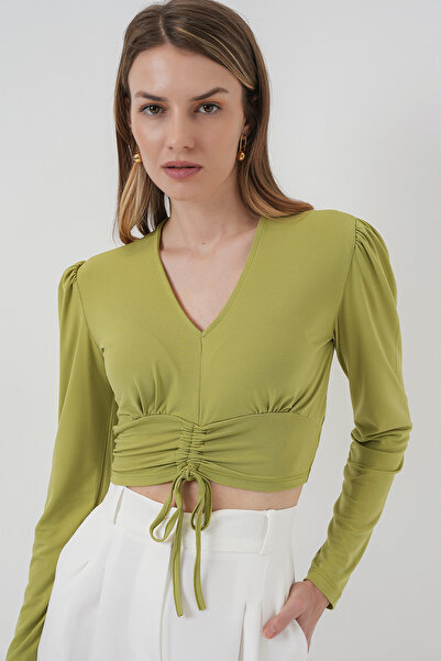 Modamorfo 936 Sandy Crop Blouse - E.Green