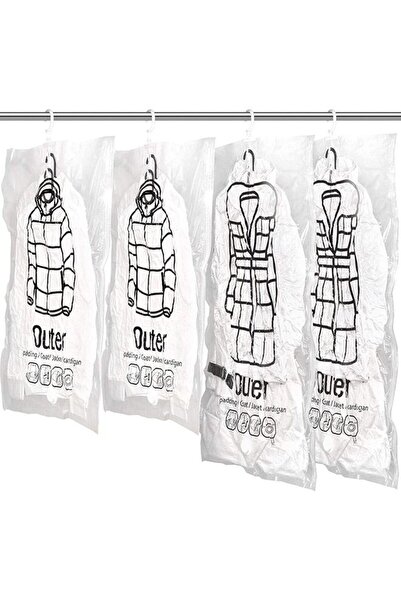 Arabest Hanging Vacuum Storage Bags for Clothes,4 Piece Reusable Set for Dres...