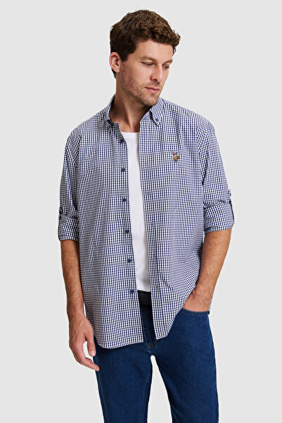 U.S. Polo Assn. Men's Navy Blue Long Sleeve Shirt 50329715-Vr033