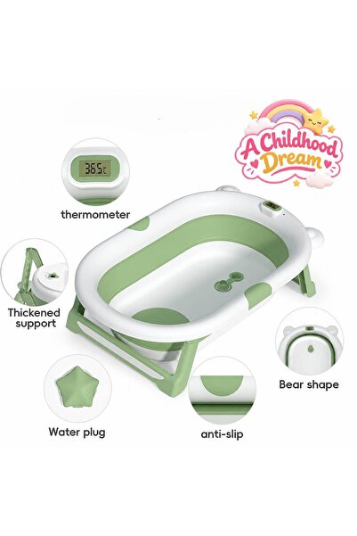 A Childhood Dream Foldable Baby Spa Bathtub Smart Temperature Baby Bath Tub