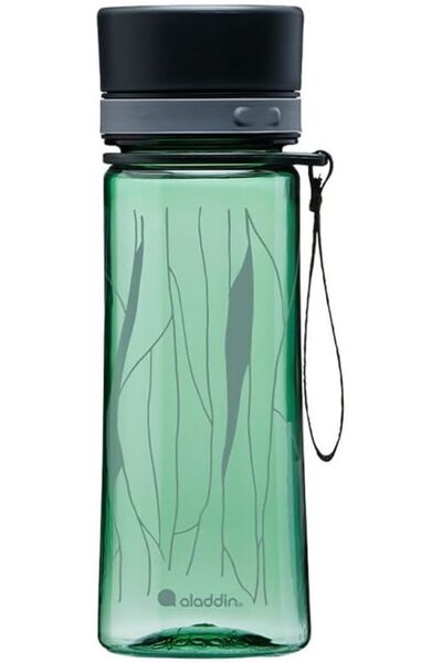 Aladdin Aveo Water Bottle 0.35L Basil Green Leaf Print – - Leakproof - Wide o...