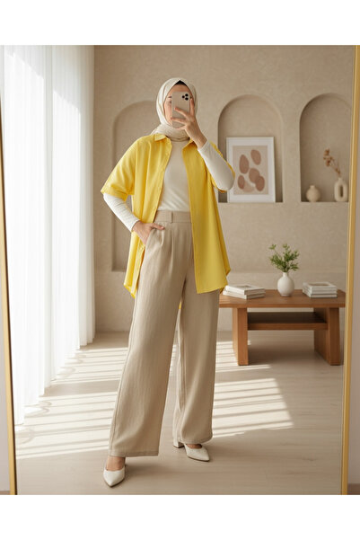 Modamorfo    20120 Oversize Short Sleeve Shirt - Yellow