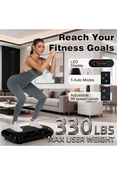 MASTON Vibration Plates, Vibration Fitness Exercise Machine for Home Use, 5 Program Modes & 2 Resistance Bands Fitness Trainer Vibration Machine