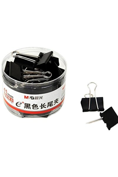 M&G Clips negru, 41 mm, 24 bucati/cutie, cutie din PP,