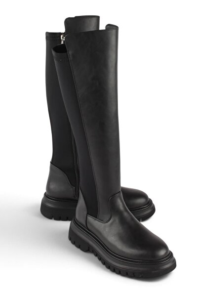 luuq shoes CAROLİNE Γυναικείες Μπότες με Λεπτομέρεια Stretch