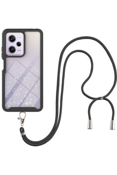 OEM Pro X5 5g Πίσω Θήκη Σιλικόνης με Λουράκι Μαύρο (Redmi Note 12 Pro 5G) Κωδ...