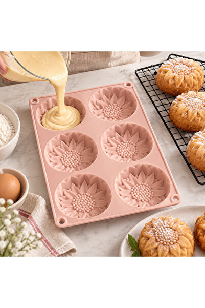 SHARI Silikon Kek ve Muffin Kalıbı – Yuvarlak Kek Kalıbı, Pratik Kullanım, Fı...