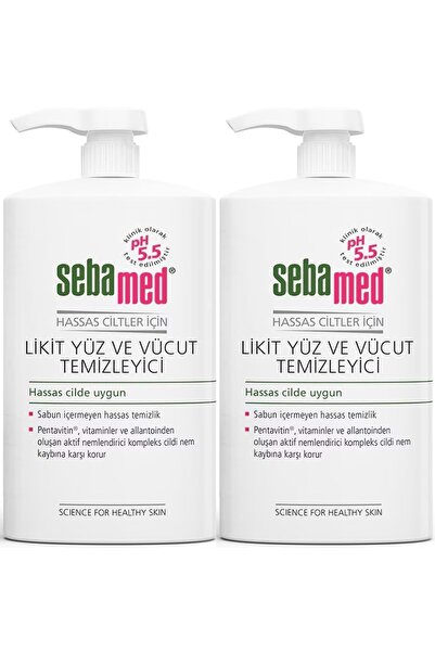 Sebamed سائل تنظيف الوجه والجسم 300 مل (مجموعة من قطعتين)