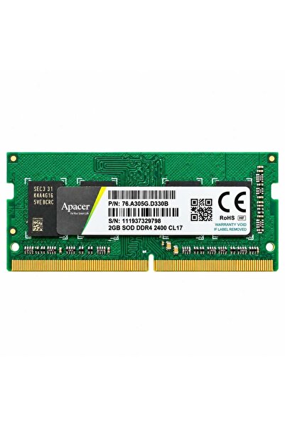 Apacer 2Gb Ddr4 2400Mhz Cl17 So-Dimm 76.A305G.D330B Notebook Laptop Ram
