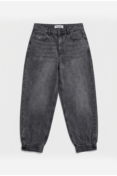 it's basic Kadın 4w6-14 Ballon Fit Paça Düğmeli Bol Kesim Denim Jean