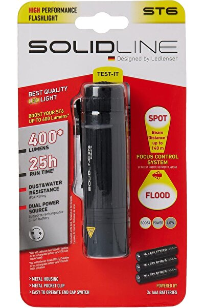 Ledlenser Solidline ST6 Blister Flashlight, Black,502211