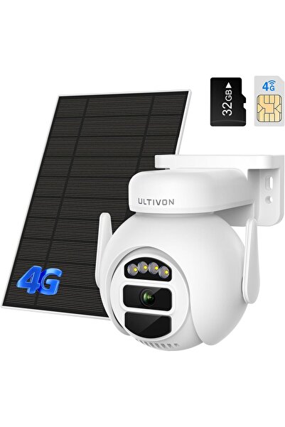 ULTİ Ultivon 4G LTE Κάμερα Παρακολούθησης Εξωτερικού Χώρου με Κάρτα SIM και Κ...