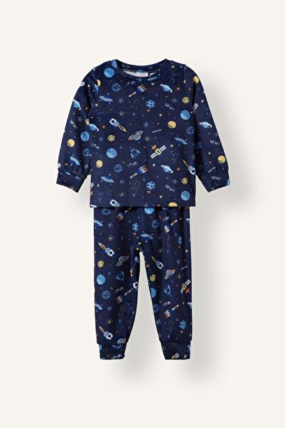 DeFacto Space Printed Velur 2-Piece Set for Baby Boy (26 Cw)