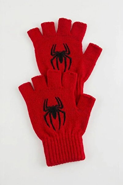 ARS Butik Red Black Spider Cut Finger Unisex Gloves