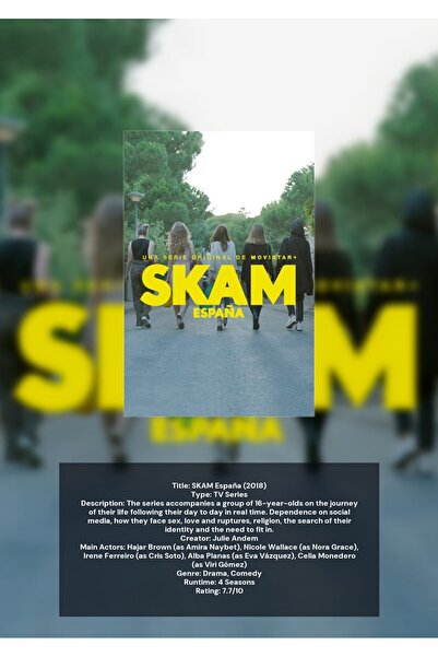 OEM Αφίσα Ινφογραφικό Σπάνια SKAM, Δραματική Τηλεοπτική Σειρά, Χαρτόνι 250γρ, Α4