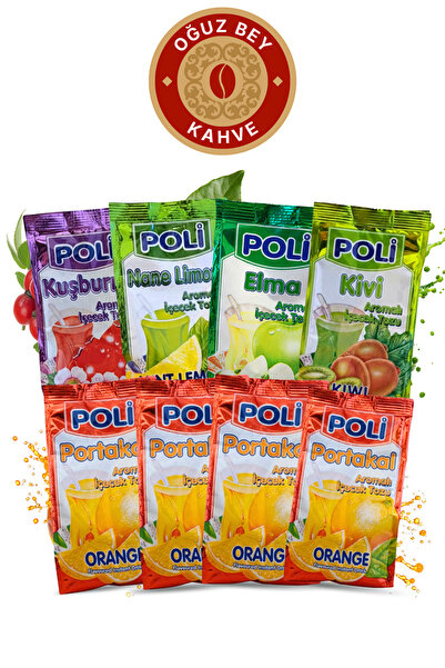POLI Oralet, Portakal, Kuşburnu, Nane Limon, Elma ve Kivi Aromalı İçecek Tozu...