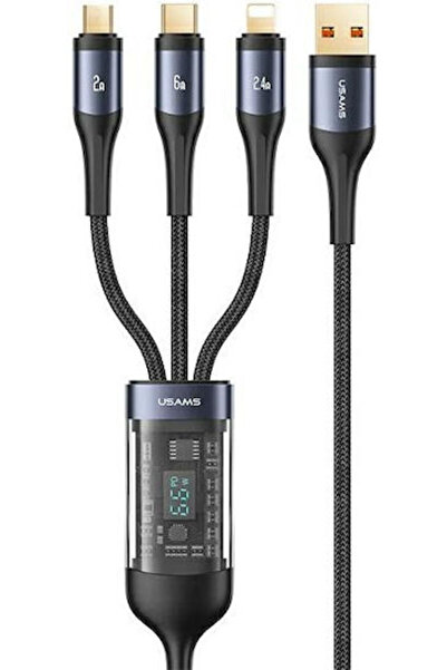 Usams Κανονικό καλώδιο USB σε Lightning / Type-C / micro USB 1,2μ 2,4Α (US-SJ...