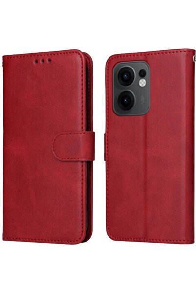 OEM Θήκη-Βάση Συνθετικό Δέρμα Κόκκινο (Oppo Reno13 F 5G)