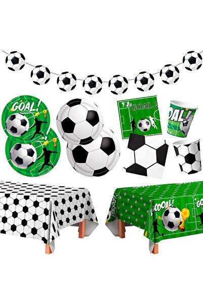 Generic Soccer Party Supplies for 24 Guests, 106pcs Sport Birthday Tableware Set