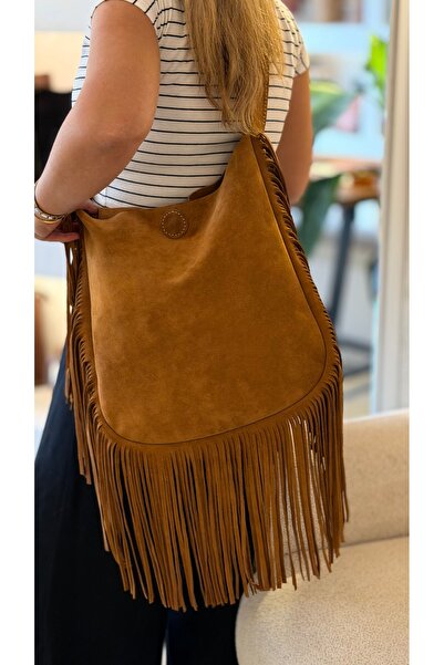 Tuvita Collection Bodrum Tuvita Collection Zozo Tote Kadın Süet Deri Püsküllü...