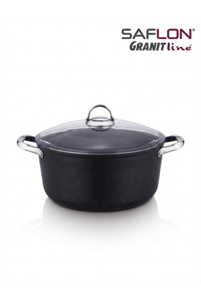 SAFLON Titanium Deep Cooking Pot Ashura Pot 28 cm Fireproof Non-Stick